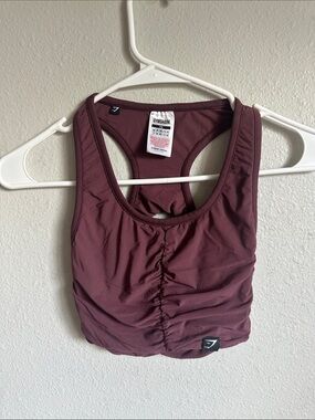 Gymshark Mauve Ruched Racerback sportsbra